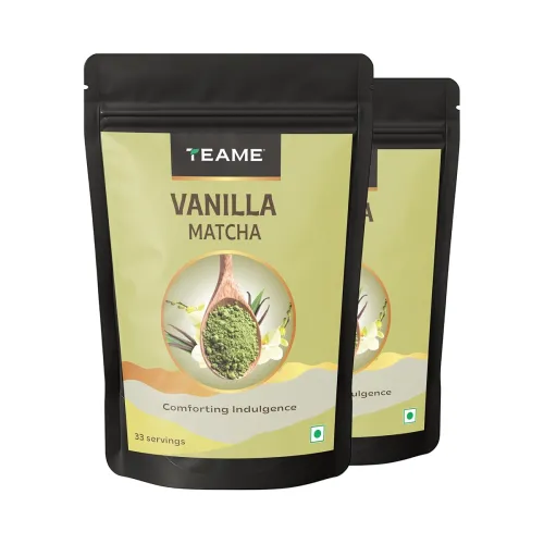 Image of TE-A-ME Vanilla + Matcha Green Tea Powder - 100g (66 Servings) | 50g - Pack of 2 | Make Delicious Flavoured Matcha Vanil