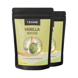 TE-A-ME Vanilla + Matcha Green Tea Powder - 100g (66 Servings) | 50g - Pack of 2 | Make Delicious Flavoured Matcha Vanil
