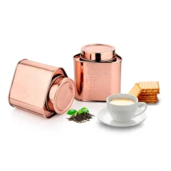 Tea Sugar JAR Triangle Copper Set of 2