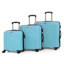 Teakwood Leathers Set of 3 Concentrix Hard Sided Trolley Suitcases - Cabin+Medium+Large