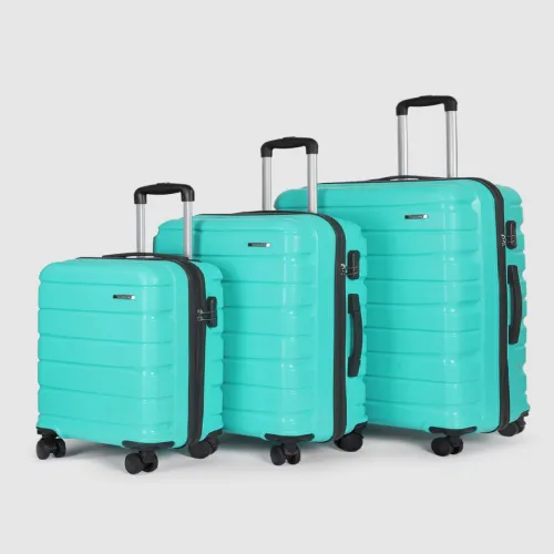 Image of Teakwood Leathers India Set of 3 360-Degree Rotation Hard Sided Trolley Bag-191L