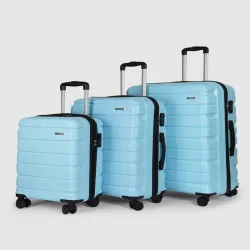 Teakwood Leathers India Set of 3 360-Degree Rotation Hard Sided Trolley Bag-191L