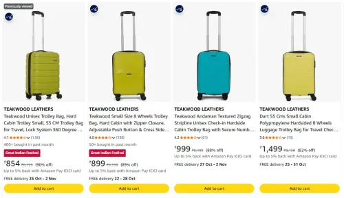 Image of TEAKWOOD LEATHERS Luggage Bag at upto 90% off
