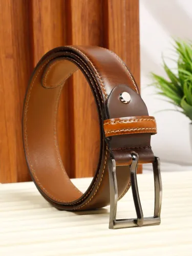 Image of Teakwood Leathers Men Casual Brown Genuine Leather Belt