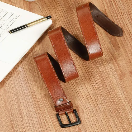 Image of Teakwood Leathers Men Textured Leather Belt