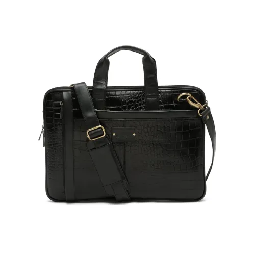 Image of TEAKWOOD LEATHERS Unisex Tan Leather Laptop Bag | 1 Main Compartment, 2 External Zip Pockets & 1 Internal Stash Pocket &