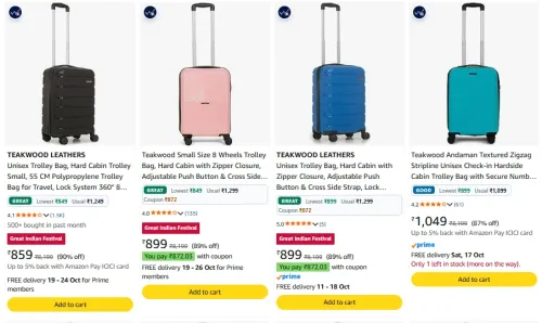 Image of Teakwood Leathers Trolley Bag upto 90% Discount