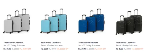 Image of Teakwood Leathers Trolley Bag (PO3) at minimum 80% Discount