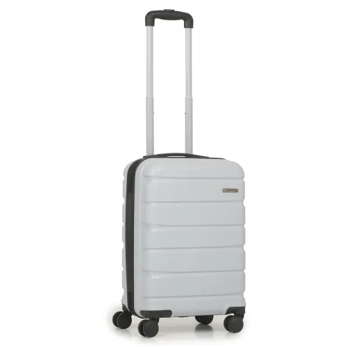 Image of TEAKWOOD LEATHERS Unisex 8 Wheels Trolley Bag, Hard Cabin with Zipper Closure, Adjustable Push Button 