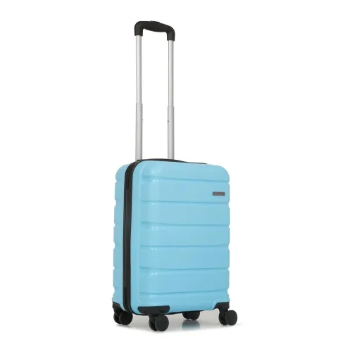 Image of TEAKWOOD LEATHERS Unisex 8 Wheels Trolley Bag Hard Cabin with Zipper Closure