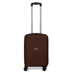 Teakwood Medium Cabin Size 8 Wheels Trolley Bag, Hard Cabin with Zipper Closure