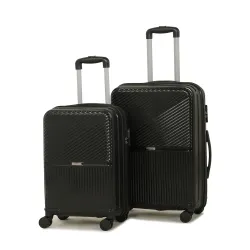 Teakwood Set of 2 8 Wheels Trolley Bag, Hard Cabin with Zipper Closure