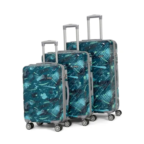Image of Teakwood World 3-Piece Cabin Trolley Bag Set – Spark Green