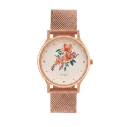 TEAL BY CHUMBAK Round Dial Analog Watch for Women|Forest Jade Collection| Stainless Steel Strap|Gifts for Women/Girls/Ladies |Stylish Fashion Watch for Casual/Work