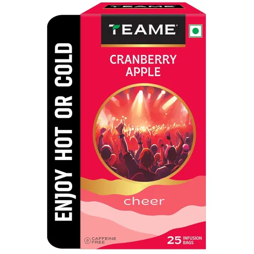 Image of TE-A-ME Cranberry Apple Tea - 25 Tea Bags | Fruit Tea Bags | Non Caffeine | Sugar Free | Christmas Gift | New Year Gift