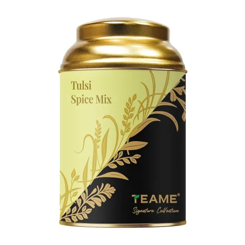 Image of TE-A-ME Green Tea Tulsi Mix 50gm Tin | Premium Dried Tulsi Leaves with Warming