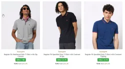 TEAMSPIRIT Regular Fit Heathered Polo T-Shirt Starting At ₹141