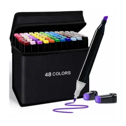 TEC TAVAKKAL Markers Sketch Pen Set Dual Tip Brush Pens Art Markers for Drawing Dual Tip Art Markers Set Chisel & Fine C