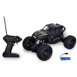 TEC TAVAKKAL 75 Feet+ Range Remote Control Off Road Rock Climbing Car for Kids, Rechargeable Thar Toy with Mist Spray, Openable Doors, Front LED, Shock Absorbers, 2WD, USB-C Port (No Spray)