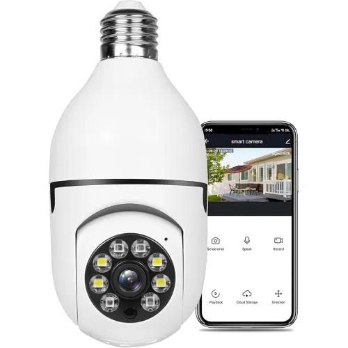 Image of TECHNOVIEW 1080p WiFi Bulb CCTV Camera – PTZ, Night Vision