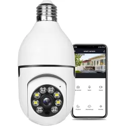 TECHNOVIEW 1080p WiFi Bulb CCTV Camera – PTZ, Night Vision