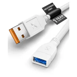TECH-X UltraSync 2.0 USB Extension Cable [High Speed] 1.5 Meter USB A Male to Female Extender Cord for Printer, Mouse, Keyboard, Laptop, TV & Flash Drive, Camera, PC,USB HUB,Durable Data Tra...