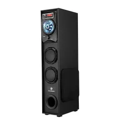TECHXEWOO PS-511 Dj Mini-80W 5.25 Inch Single Bluetooth Home Theater Party Subwoofer Floor Standing Speaker 3 Inch Dual Satellites with Extreme Bass Mic Slot Aux USB Fm & Remote Control Blac...