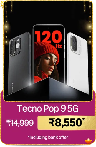 Image of Tecno POP 9 5G Smartphone @ ₹8550 on Big Billion Day Sale