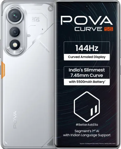 Image of Tecno Pova Curve 5G (Magic Silver, 128GB, 6GB RAM)