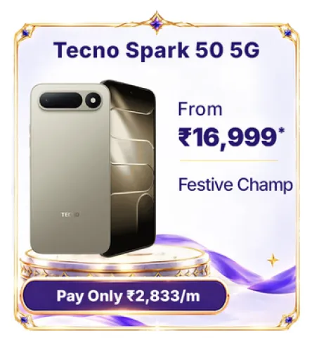 Image of Tecno Spark 50 5G @ ₹16,999 on Flipkart’s Big Billion Days 