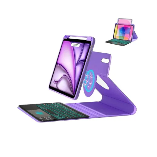 Image of TECPHILE iPad Keyboard Case with Touchpad & Backlit for 10th/11th Gen