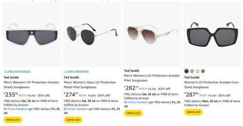 Image of Ted Smith Unisex Sunglasses Upto 93% Discount