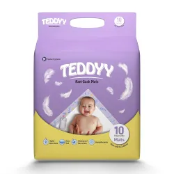 TEDDYY Baby Disposable Rapi-Soak Mats Size - 60 X 60 Cm - (Pack of 10)