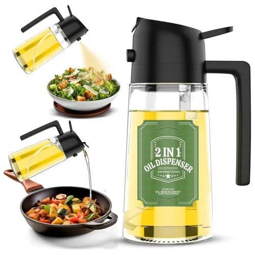 Image of Tekcool 500ml 2-in-1 Glass Oil Sprayer Dispenser