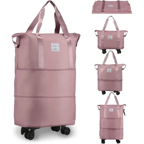 Image of TEKCOOL Nylon 41 Liter Expandable Travel Bags for Women, Duffle Bags for Women Luggage, Foldable Vanity Traveling Bag, W