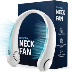 TEKCOOL Portable Neck Fan - 3 Speed Rechargeable Bladeless Neck Fan, Adjustable Personal Black Neck Fan For Women & Men 