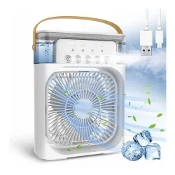 TEKCOOL Mini Cooler for Room Cooling AC Portable Mini Fan Artic Cooler with 7 Colors LED Light, 1 /2 /3 H Timer, 3 Wind 