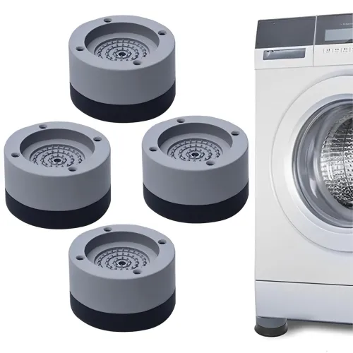 Image of TEKCOOL Washing Machine Vibration Pads with Anti-Slip Rubber & Height Adjustment Feet - pack of 4