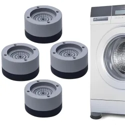 TEKCOOL Washing Machine Vibration Pads with Anti-Slip Rubber & Height Adjustment Feet - pack of 4