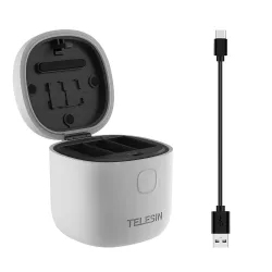 TELESIN AllinBox USB Battery Charger for GoPro Hero 11 Hero 10/9 Black, with High Speed USB 3.0 SD Card Reader Function Waterproof Storage Carry Case for Go Pro 9 10 11 Original Batteries