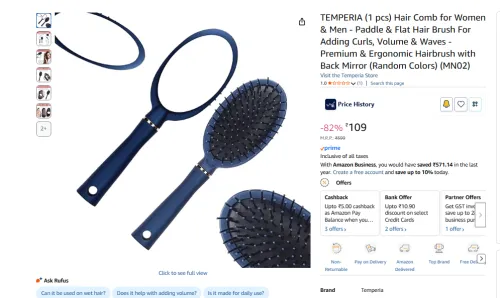Image of TEMPERIA (1 pcs) Hair Comb for Women & Men