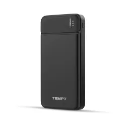 Tempt Booster 10000mAh Power Bank (Fast Charging, Dual USB, Black)