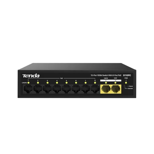 Image of Tenda S110PC 10-Port PoE Switch Black