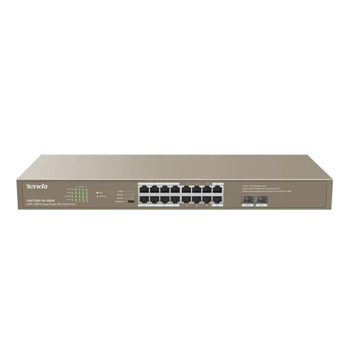 Image of Tenda TEG1118P-16-250W Unmanaged Gigabit Ethernet Network Switch (10/100/1000), 16GE+2SFP Ethernet Switch with 16-Port P