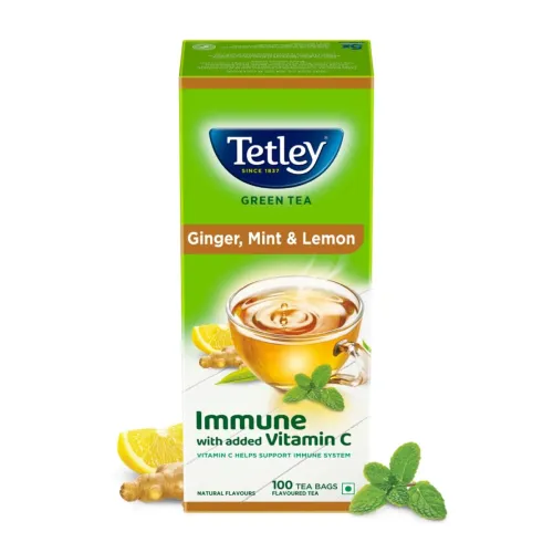 Image of Tetley Green Tea, Ginger, Mint and Lemon, 100 Tea Bags