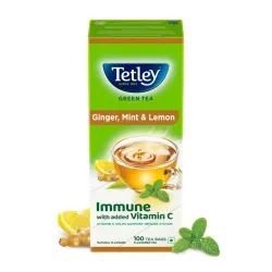 Tetley Green Tea, Ginger, Mint and Lemon, 100 Tea Bags