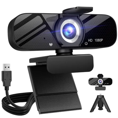 Image of Tewiky Full HD Webcam with Built in Microphone and Rotatable