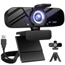 Tewiky Full HD Webcam with Built in Microphone and Rotatable