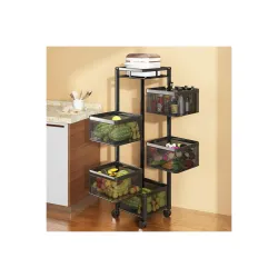 TEX-RO Kitchen Trolley with Wheels, Kitchen Organizer Items and Storage Solutions for Square Kitchen Organizer and Kitch