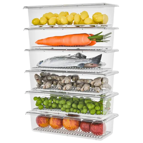 Image of TEX-RO Fridge Storage Boxes Freezer Storage Containers, Container for Kitchen Storage Set, Storage in Kitchen, Vegetable